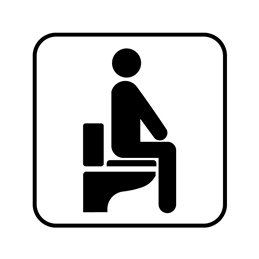 pictogram / piktogram - Sid ned på toilettet