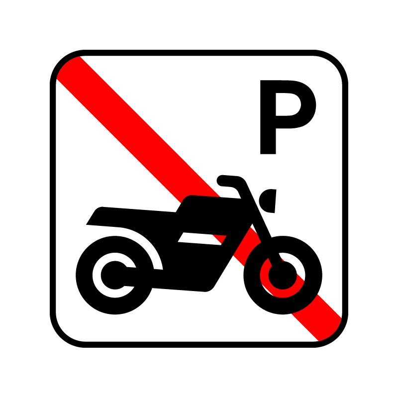 pictogram / piktogram - Motorcykelparkering forbudt