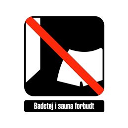 pictogram / piktogram - Badetøj i sauna forbudt