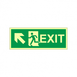 exit with running man symbol arrow diagonally up left