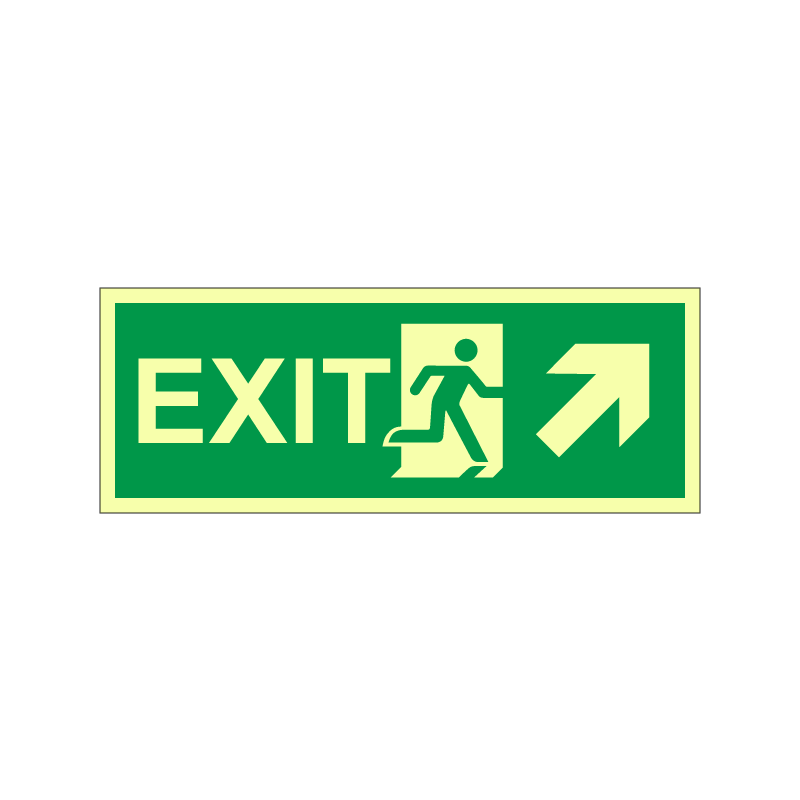 Exit with running man symbol arrow diagonally up right