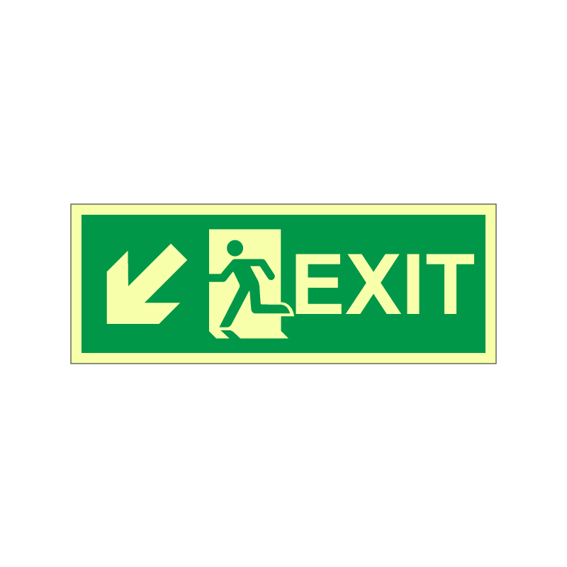 Exit with running man symbol arrow diagonally down left