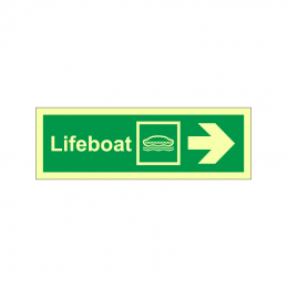 Lifeboat symbol with arrow right